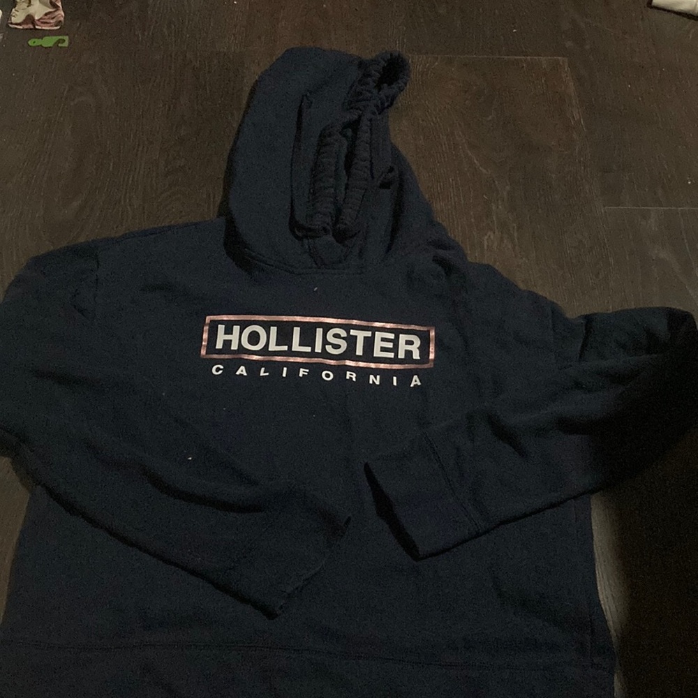 dark blue hoodie from Hollister.